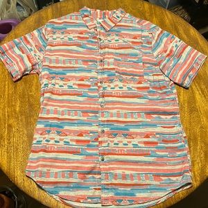 Short Sleeve Aztec Button Up
